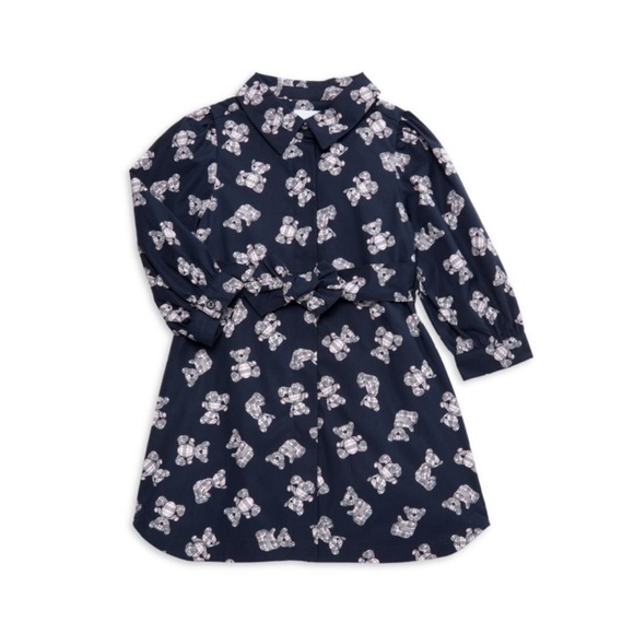 Burberry Navy Blue Shirt Dress with Teddy Bear Print- NWT